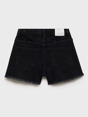 Mango Black Frayed Hem Denim Shorts - Image 4 of 5