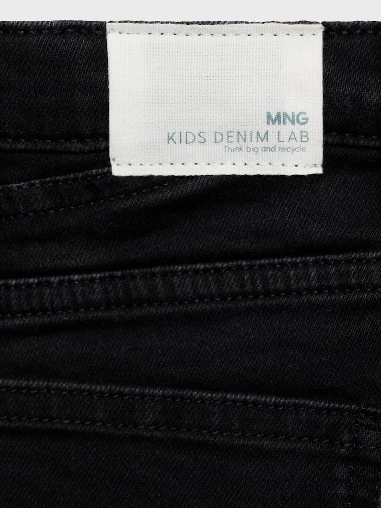 Mango Black Frayed Hem Denim Shorts - Image 5 of 5