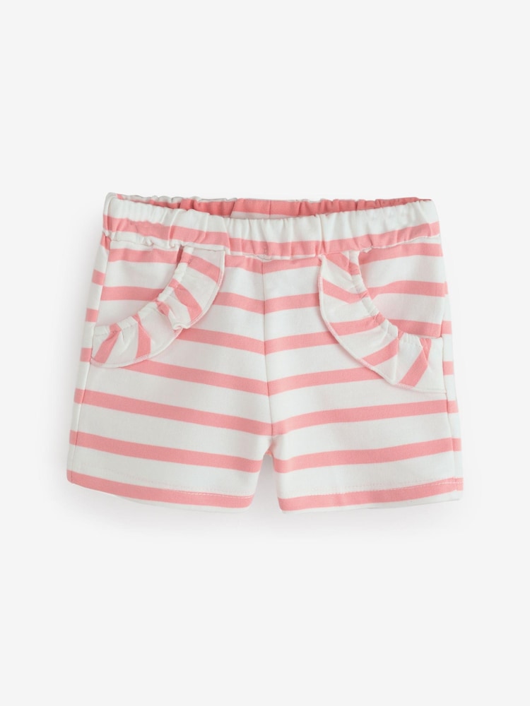 Mango Red Ruffle Pockets 100% Cotton Shorts - Image 1 of 2