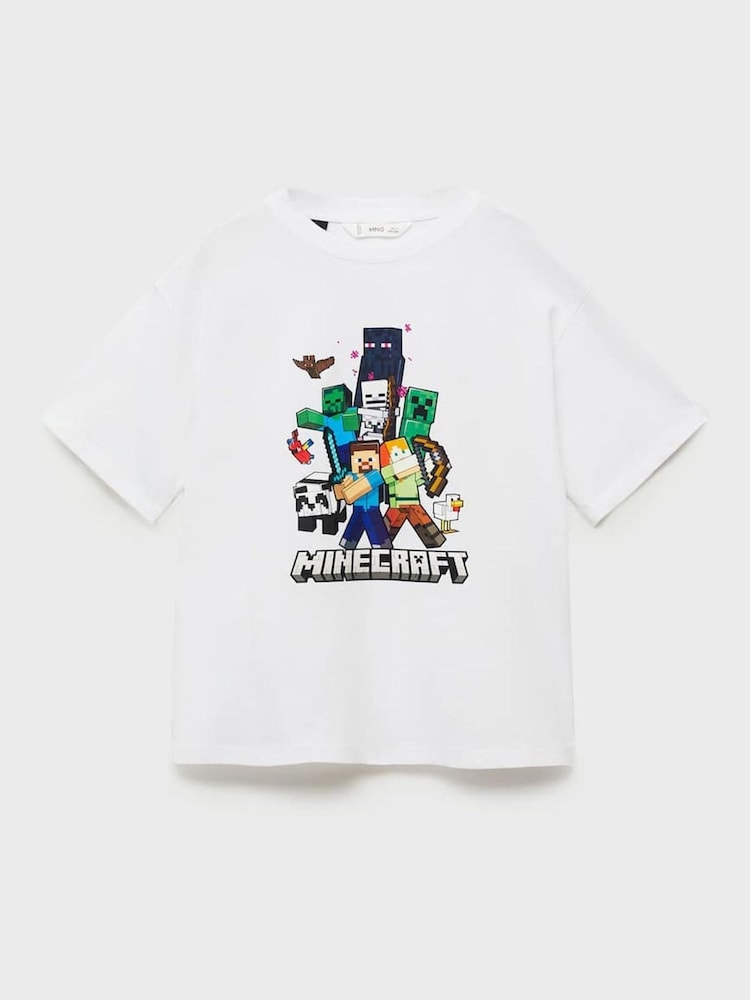 Mango White Minecraft Cotton T-Shirt - Image 1 of 3