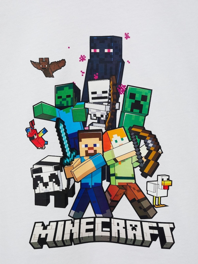 Mango White Minecraft Cotton T-Shirt - Image 3 of 3