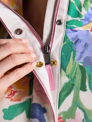 Hvid blomstret - Joules Burnham sweatshirt med kvart lynlås og højhalset - Billede 6 af 9