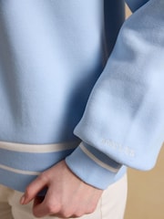 Joules Blue Cotton Rich Embroidered Varsity Sweatshirt - Image 6 of 7
