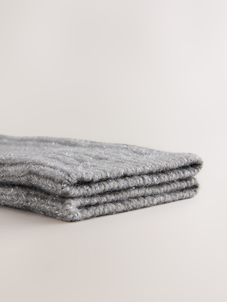 Grey Ribbed Handwarmer Gloves 1 Pack - Image 6 of 6