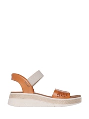 Skechers Brown Gold Bobs Sun Ray Slip In Sandals - Image 1 of 3