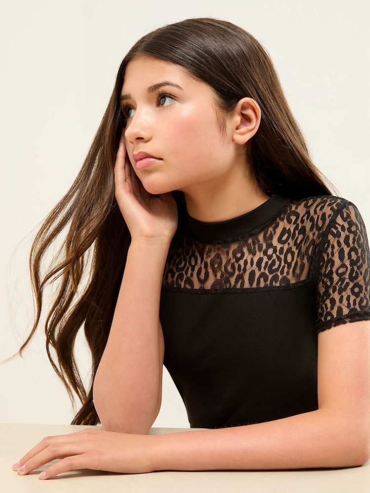 Lipsy Teen Leopard Print Mesh Bodycon Dress (10-16yrs) - Imagen 4 de 4 Lipsy Teen Leopard Print Mesh Bodycon Dress (10-16yrs) - Imagen 4 de 4