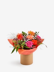 Pink/Orange Rose and Carnations Fresh Flower Bouquet in Hatbox - Image 5 of 6