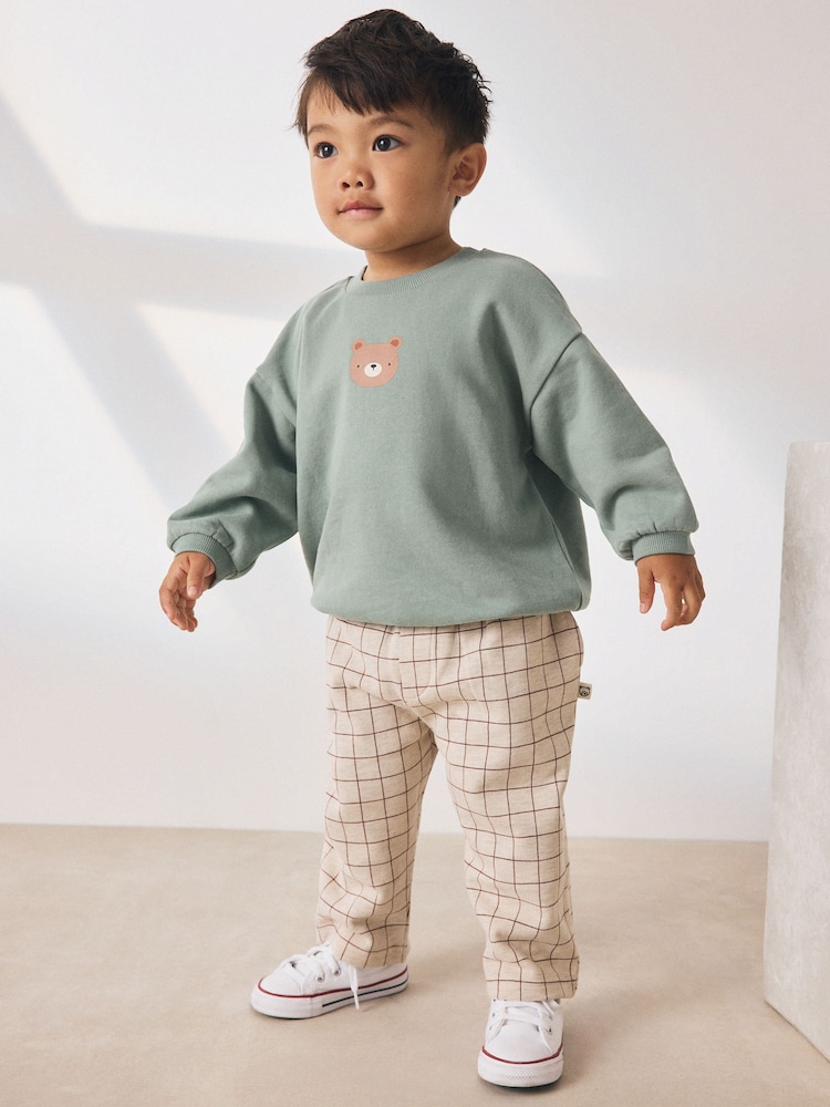 Blue Bear Sweatshirt and Patterned Joggers Set (3mths-7yrs) - Image 1 of 9