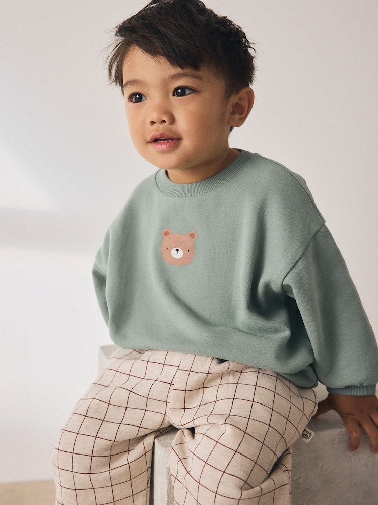Blue Bear Sweatshirt and Patterned Joggers Set (3mths-7yrs) - Image 2 of 9