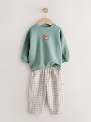 Blue Bear Sweatshirt and Patterned Joggers Set (3mths-7yrs) - Image 7 of 9