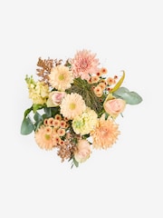 Peach Pink Germini and Rose Fresh Flower Bouquet With Vase - Image 6 of 6