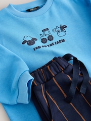 Blue Farm Animal Sweatshirt and Patterned Joggers Set (3mths-7yrs) - Image 5 of 6