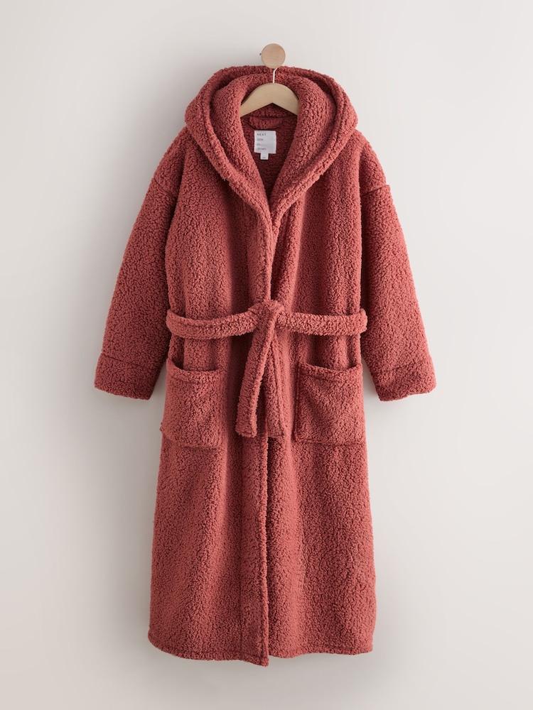 Rust Brown Teddy Dressing Gown - Image 1 of 3