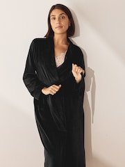 Negro - Bata abrigada de canalé de Studio - Imagen 4 de 8