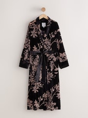 Black Floral Velvet Robe - Image 1 of 3