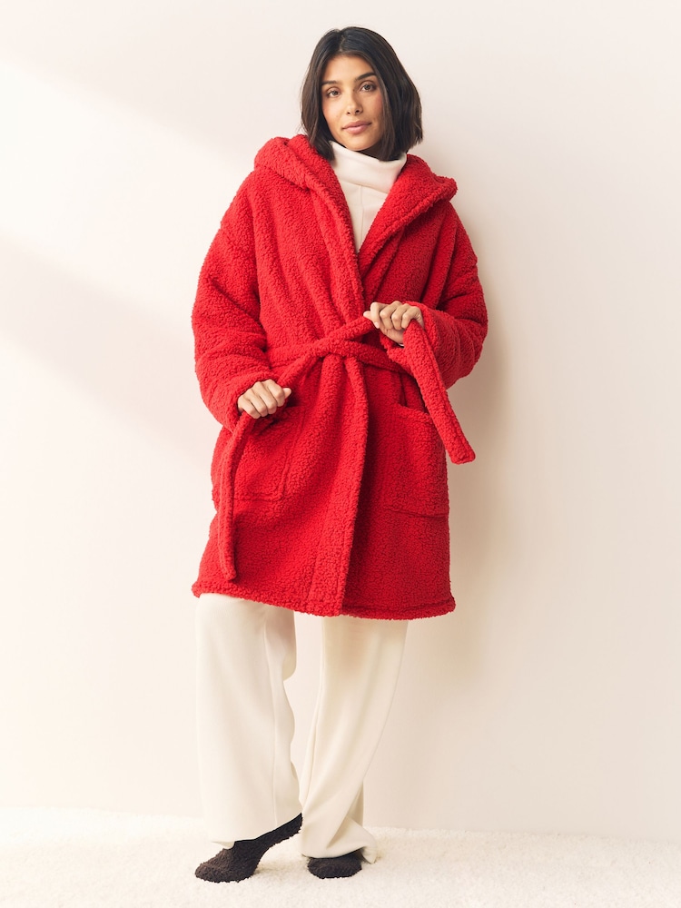 Red Teddy Dressing Gown - Image 2 of 7 Red Teddy Dressing Gown - Image 2 of 7