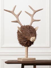 Voyage Maison Brown Stirling Stag Head Wooden Sculpture - Image 2 of 6