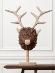 Voyage Maison Brown Stirling Stag Head Wooden Sculpture - Image 3 of 6