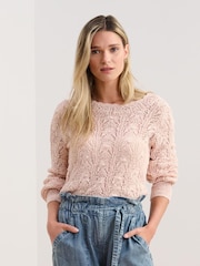 Hatley Pink Pointelle Jumper Floral Print Blush - Image 1 of 4
