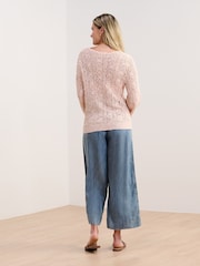 Hatley Pink Pointelle Jumper Floral Print Blush - Image 2 of 4