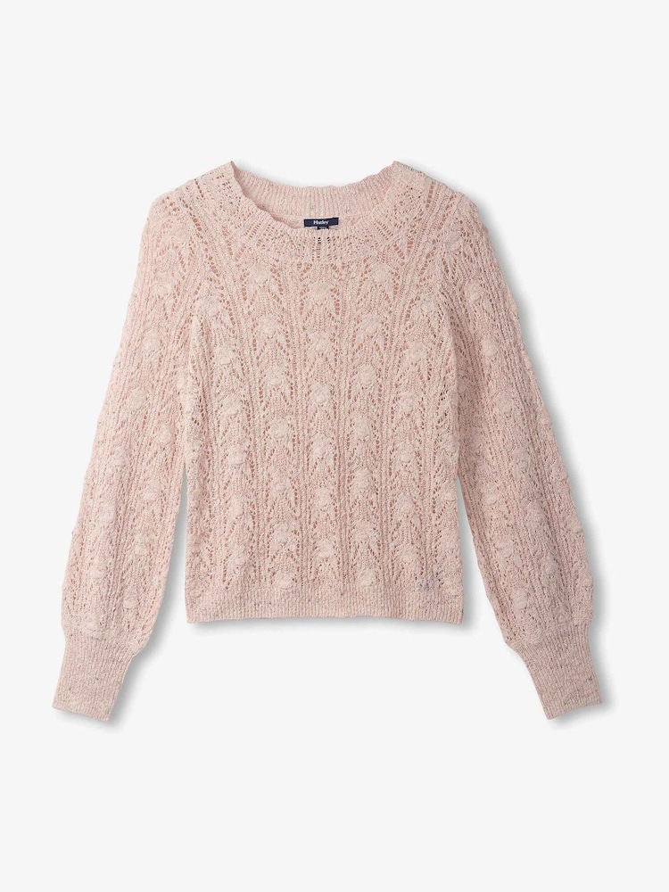 Hatley Pink Pointelle Jumper Floral Print Blush - Image 4 of 4