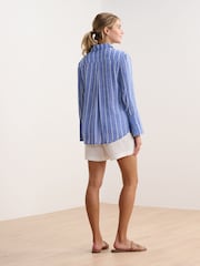 Hatley Blue Basket Weave Stripes Cindy Shirt - Image 2 of 4