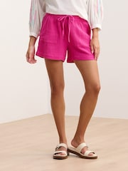 Hatley Pink Fuchsia Santorini 100% Cotton Shorts - Image 3 of 4