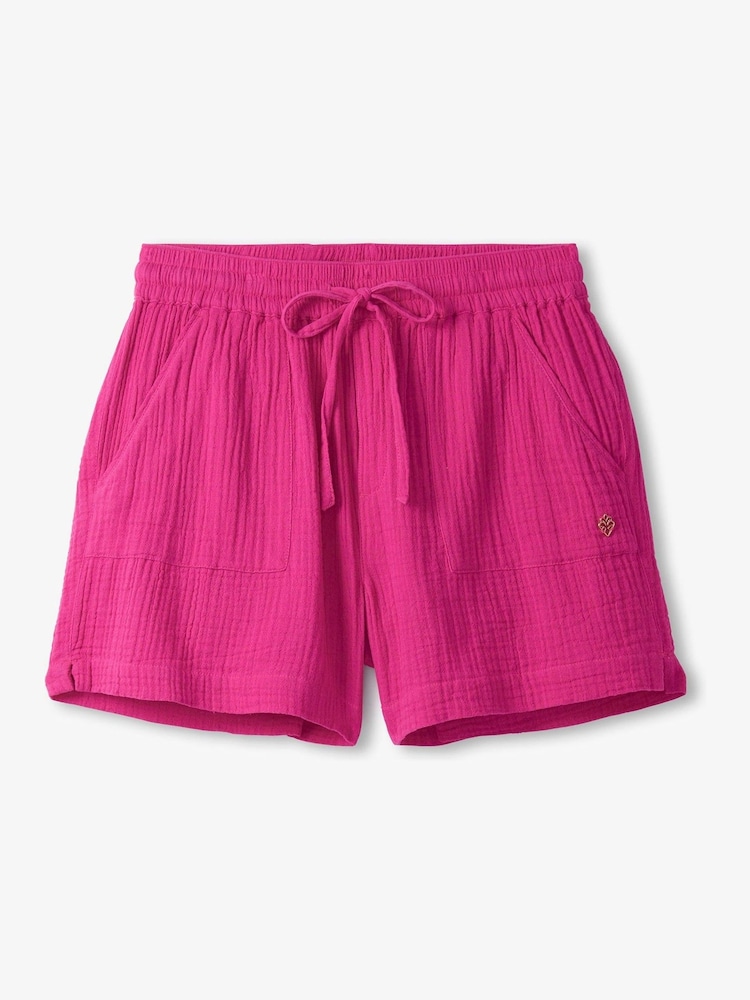 Hatley Pink Fuchsia Santorini 100% Cotton Shorts - Image 4 of 4