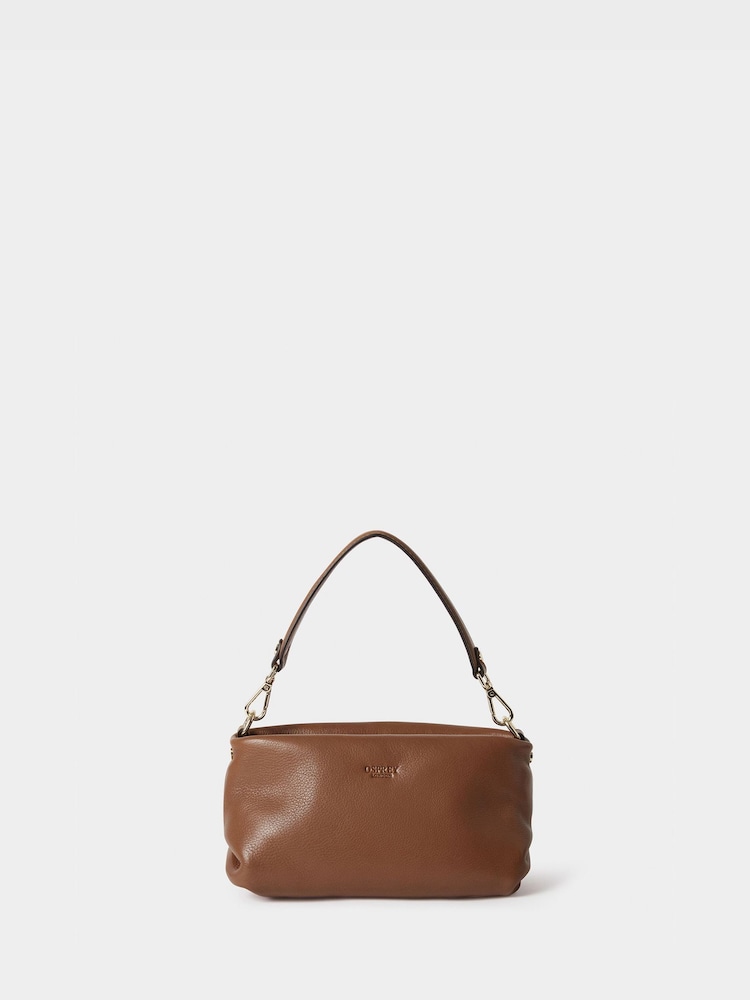 Osprey London The Carina Leather Brown kratka jopa z enim gumbom - Slika 1 iz 5