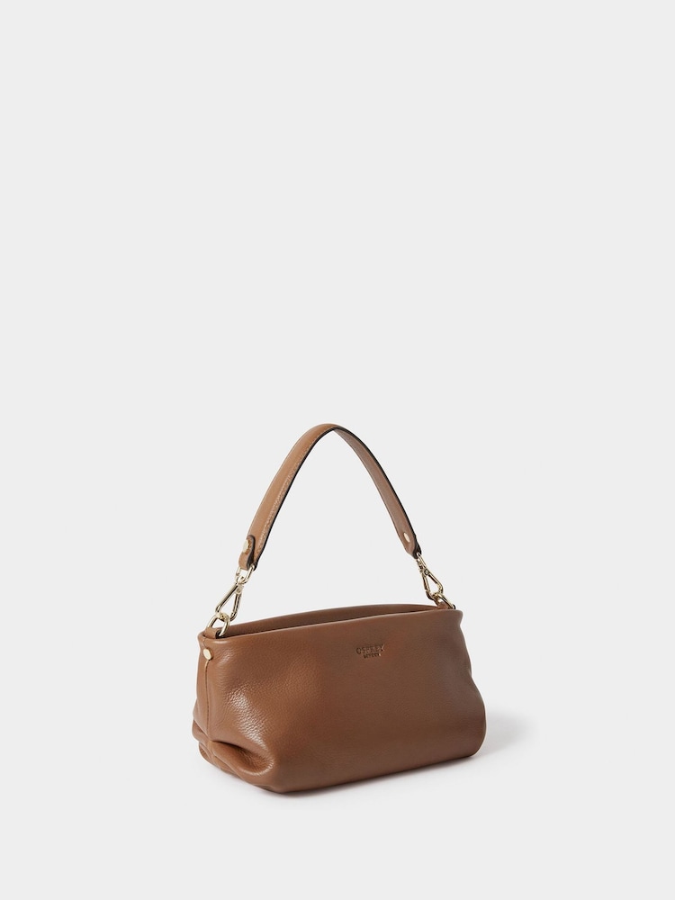 Osprey London The Carina Leather Brown kratka jopa z enim gumbom - Slika 2 iz 5