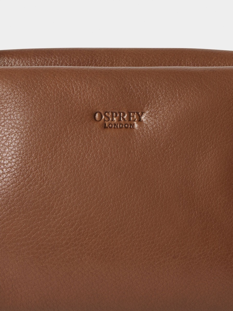 Osprey London The Carina Leather Brown kratka jopa z enim gumbom - Slika 5 iz 5