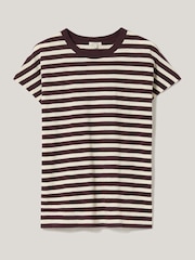 Jigsaw Red Slub Stripe Cap 100% Cotton Top - Image 5 of 5