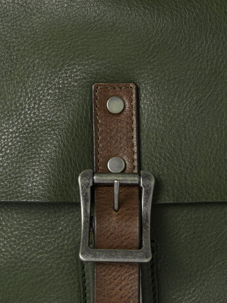 Osprey London Green The Lorenzo Large Leather Messenger Bag - Image 5 of 5