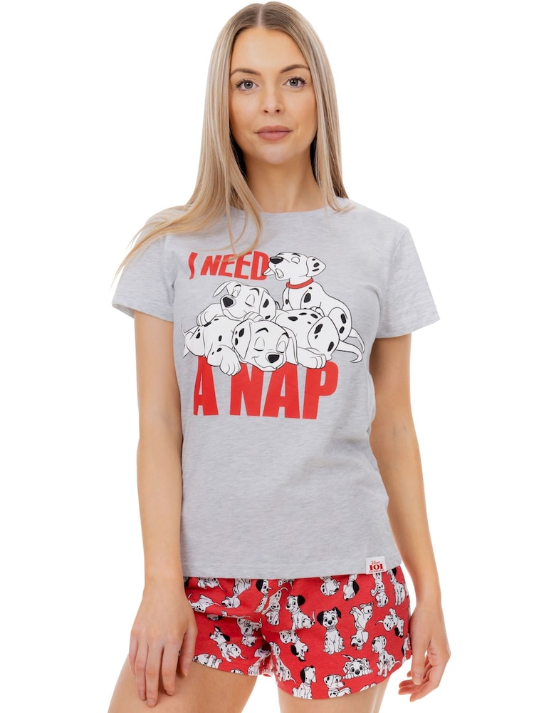 Character Grey Disney 101 Dalmatians Short 100% Cotton Pyjamas - Image 1 of 3