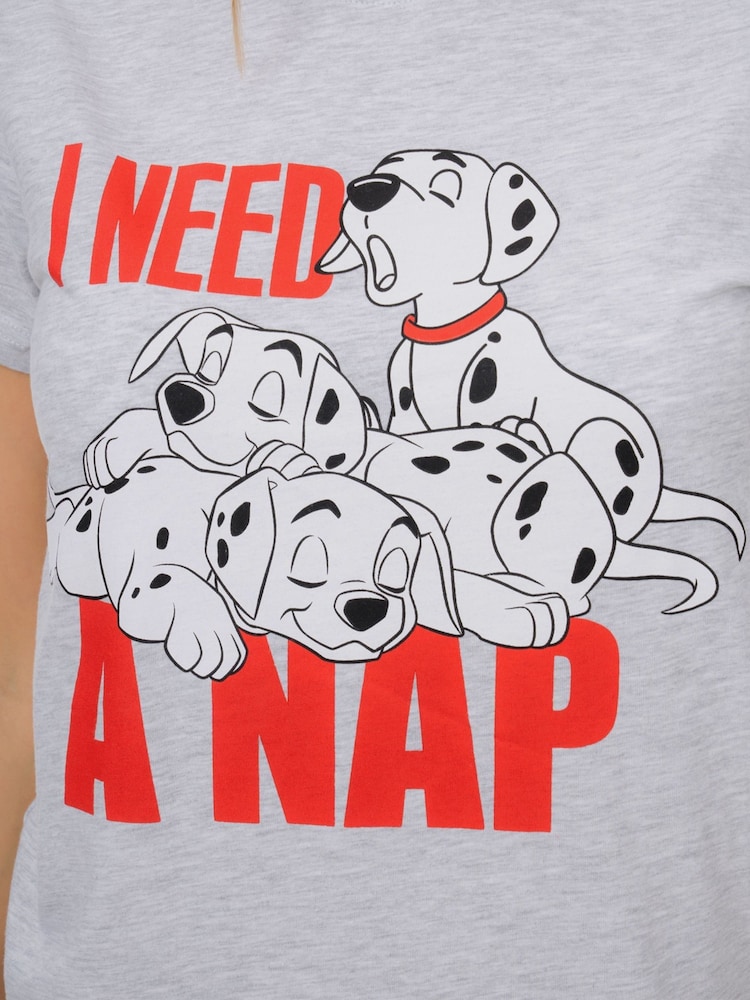 Character Grey Disney 101 Dalmatians Short 100% Cotton Pyjamas - Image 2 of 3