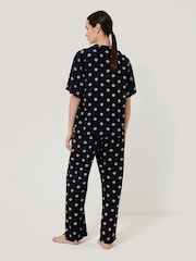 Jigsaw Blue Mini Floral Block Pyjamas - Image 3 of 4