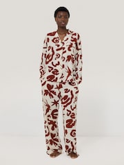 Jigsaw Red Abstract Kiss Full Length Pyjamas - Image 1 of 6