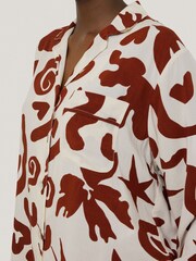 Jigsaw Red Abstract Kiss Full Length Pyjamas - Image 2 of 6