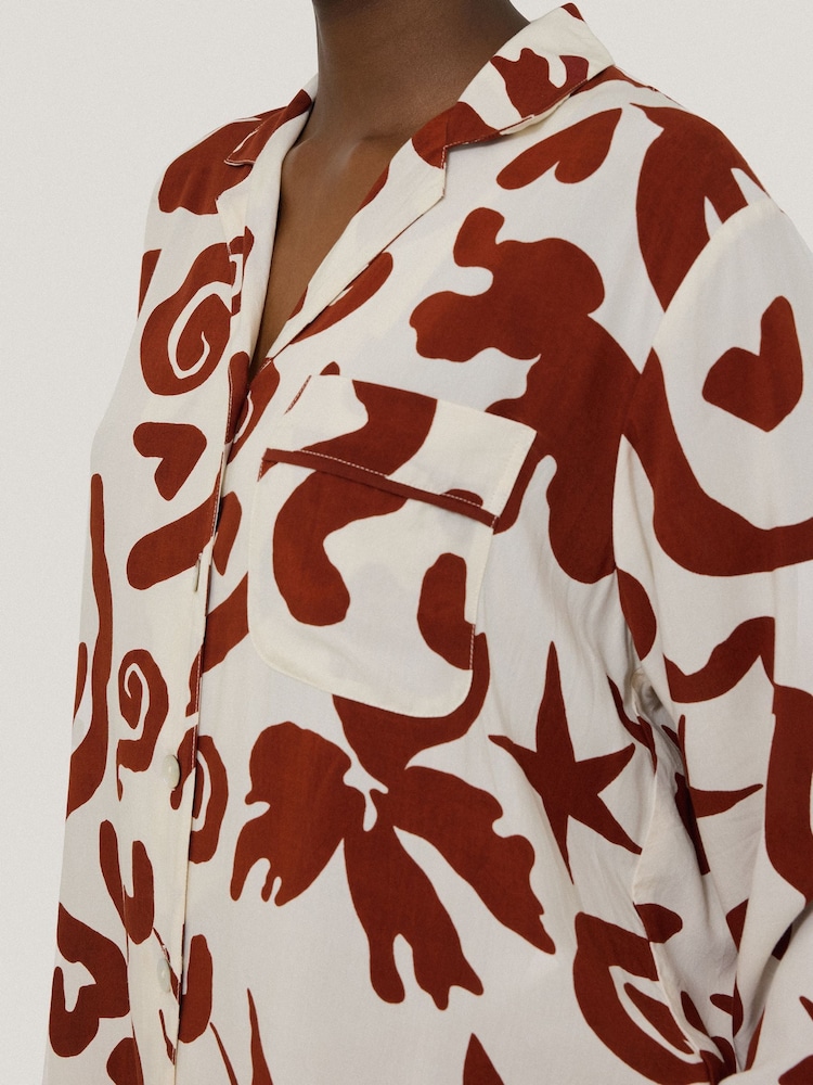 Jigsaw Red Abstract Kiss Full Length Pyjamas - Image 2 of 6