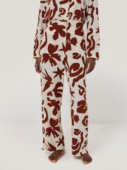 Jigsaw Red Abstract Kiss Full Length Pyjamas - Image 5 of 6