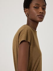 Jigsaw Green Harlech Cap Sleeve 100% Cotton Top - Image 4 of 5