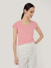 Jigsaw Pink Scoop 100% Cotton Neck T-Shirt - Image 1 of 4