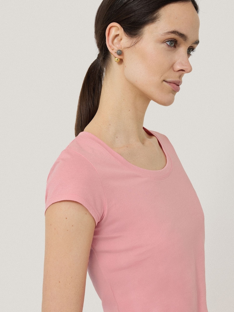 Jigsaw Pink Scoop 100% Cotton Neck T-Shirt - Image 2 of 4