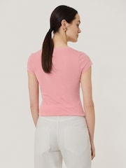 Jigsaw Pink Scoop 100% Cotton Neck T-Shirt - Image 4 of 4