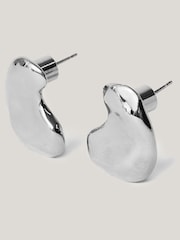 Jigsaw Silver Tone Molten Stud Earrings - Image 3 of 5