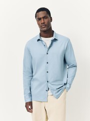 Light Blue Supima Long Sleeve Jersey Shirt - Image 1 of 8