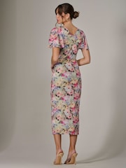 Jolie Moi Green Mesh Short Sleeve Midi Dress - Image 2 of 6