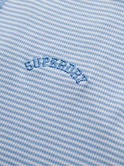 Superdry Blue Essential Logo Striped Racer 100% Cotton Vest Top - Image 6 of 6