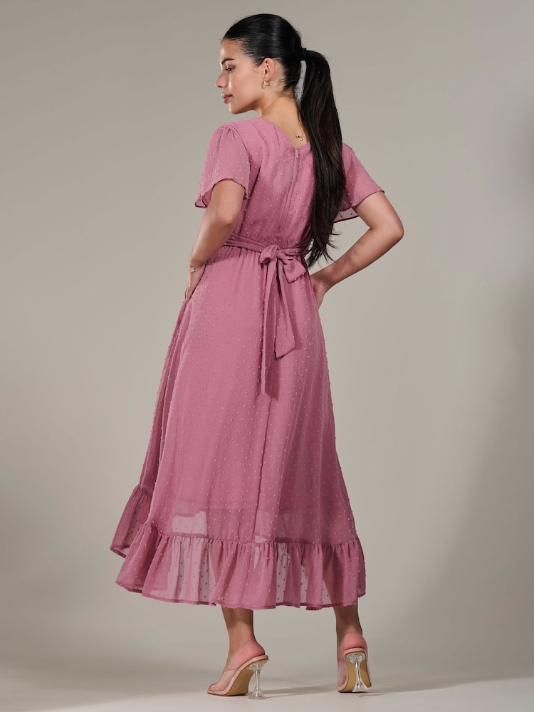 Rosa - Jolie Moi Petite Long Sleeve Soft Silky Jersey Midi Dress - Imagen 2 de 6 Rosa - Jolie Moi Petite Long Sleeve Soft Silky Jersey Midi Dress - Imagen 2 de 6
