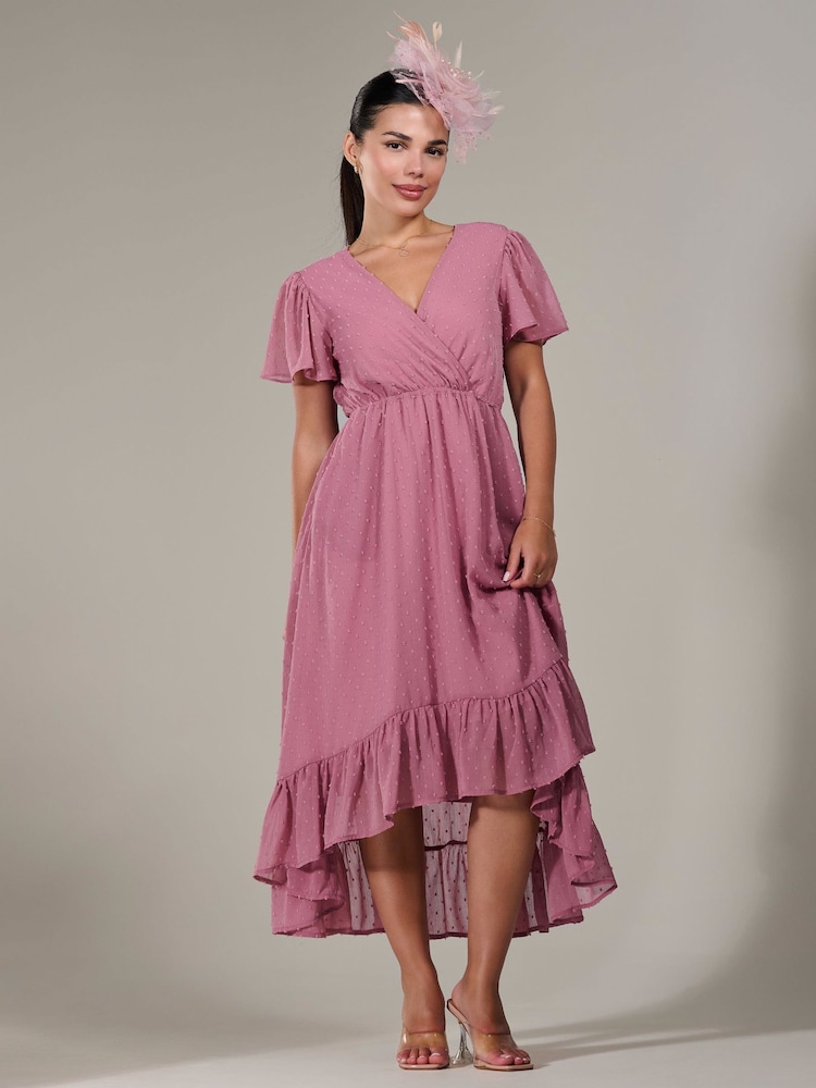 Rosa - Jolie Moi Petite Long Sleeve Soft Silky Jersey Midi Dress - Imagen 6 de 6 Rosa - Jolie Moi Petite Long Sleeve Soft Silky Jersey Midi Dress - Imagen 6 de 6